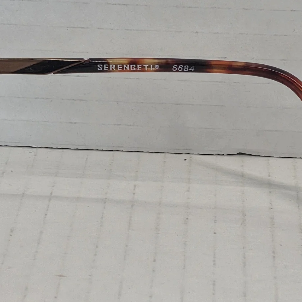VTG‎ Serengeti 6684 Eyeglass Frames Brown Metal Tortoise Arms Japan*FRAMES ONLY*